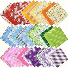 50pcs Squares Patchwork Precut Different Patterns DIY Sewing Mask 5 9in