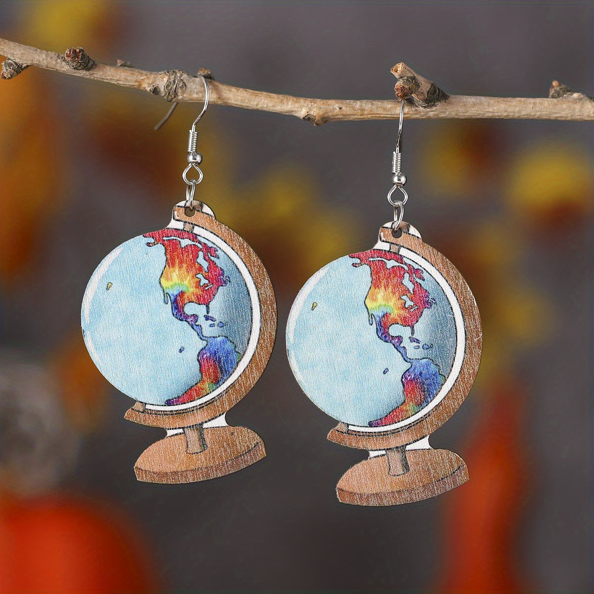 Wooden Book Love Earrings For Librarian Teacher Student