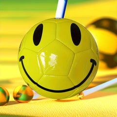 No 4 Machine Sewn Smiling Face Football PVC Soccer Ball