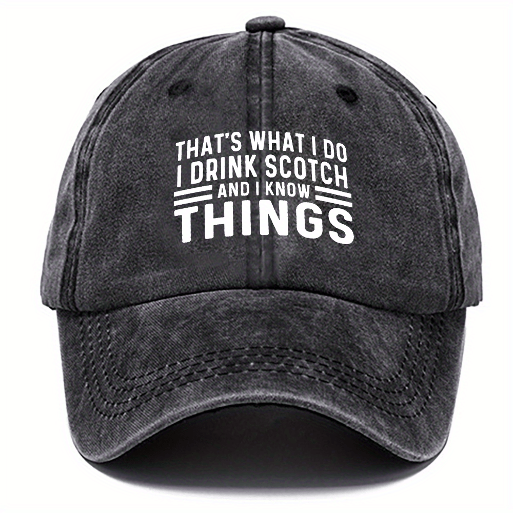 Washed Cotton Baseball Cap Letter Printed Sun Protection Hat