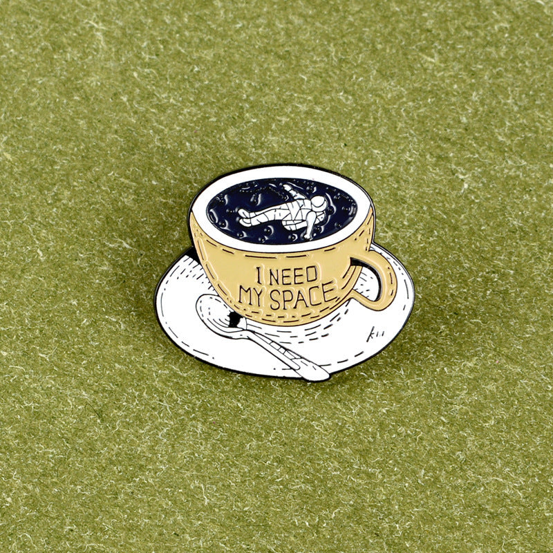 Men's Astronaut Coffee Mug Brooch