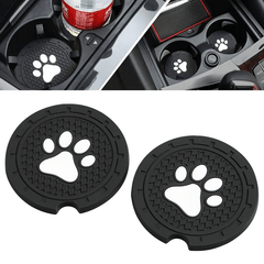 2pcs Dog Paw Car Coasters, Silicone Anti Slip Cup Holder Coasters