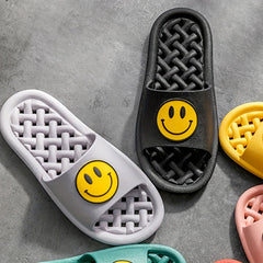 Men's Smile Face Slip On Open Toe Slides