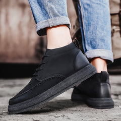 Men's PU Lace Up Short Boots for Winter