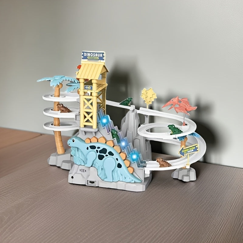 Dino Double Track Slide Toy with Mini Dinosaurs