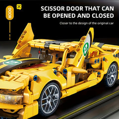 451pcs Building Blocks Pull Back Car Yellow Supercar Educational Toy