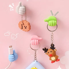 20pcs Hand Shaped Rubber Hooks for Cable Organization