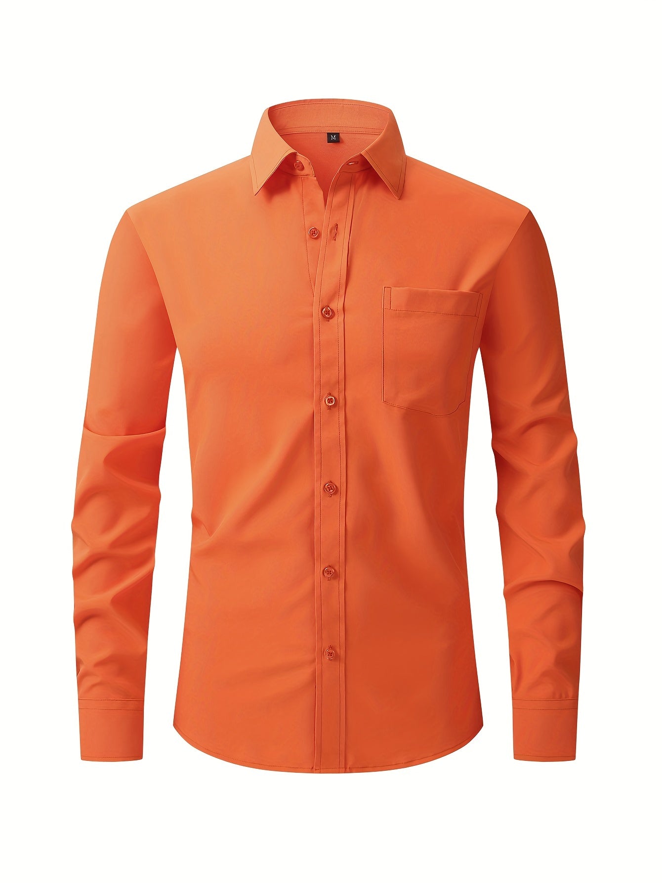 Men's Classic Button Up Shirt with Chest Pocket for Business Occasion