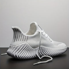 Men's Lace Up Knit Sneakers Casual Walking Shoes