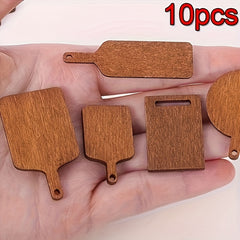10pcs Rustic Farmhouse Wooden Trays 1 12 Scale for Dollhouses & Decor