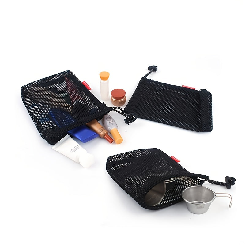 5pcs Red Travel Storage Bag Set Cosmetic Mesh Bag