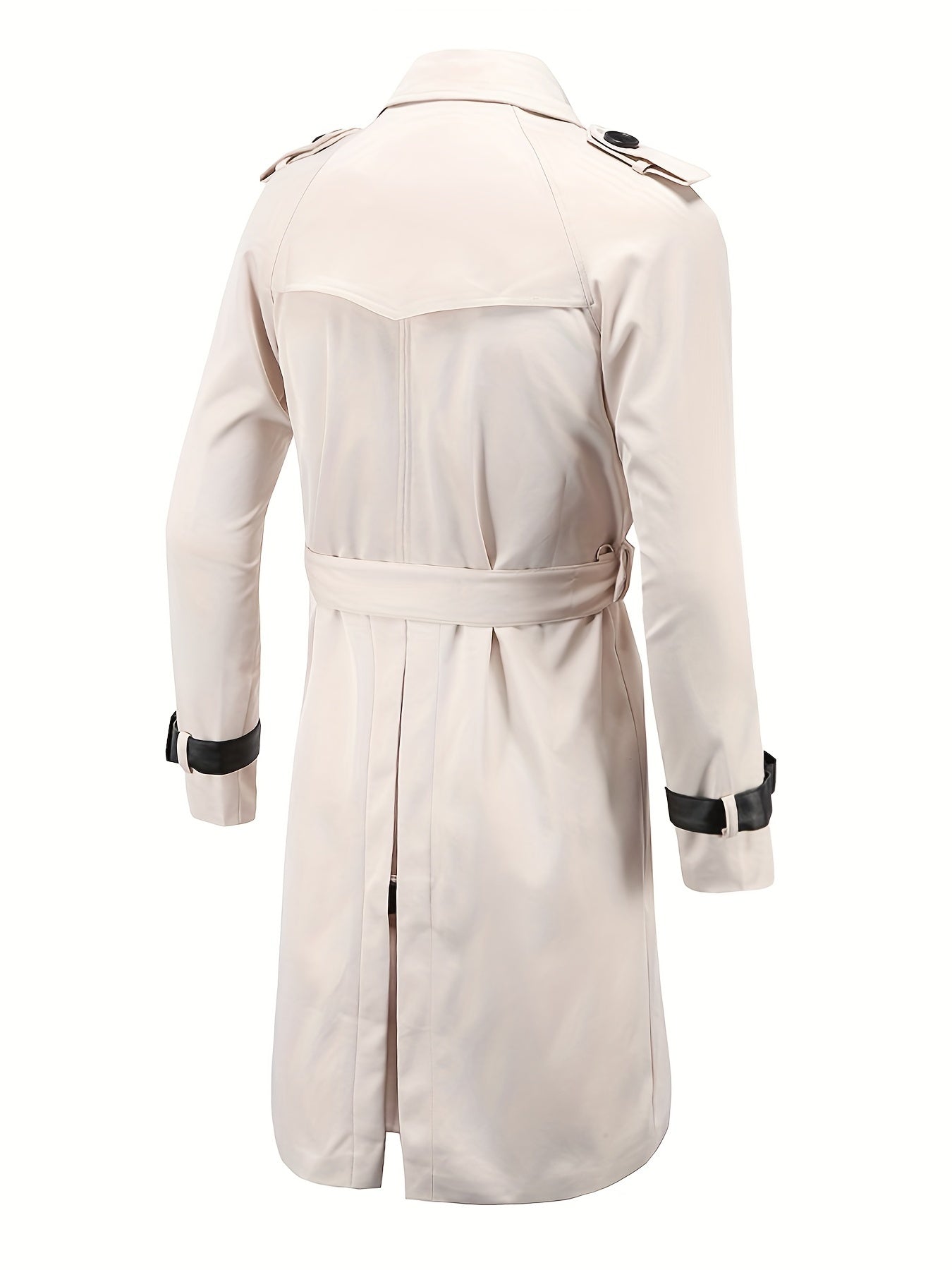 Men's Double Breasted Trench Coat Casual Lapel Overcoat