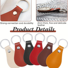 30pcs DIY Leather Key Fob Kit with Rivets and Key Rings