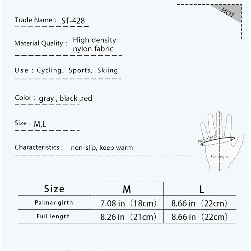 Outdoor Mountain Bike Riding Gloves - Breathable and Quick Drying