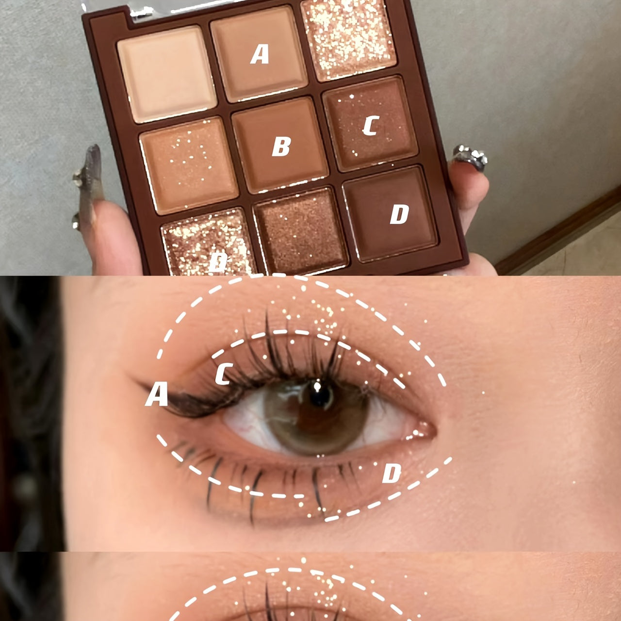 Chocolate Brown Eyeshadow Palette Matte Shimmer Glitter Waterproof