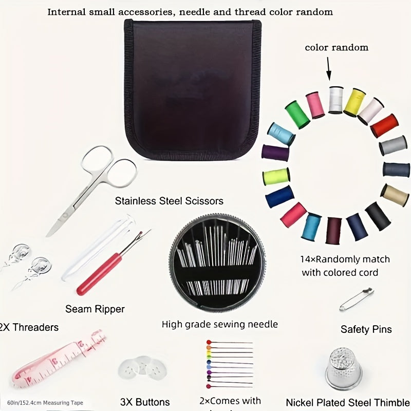 1pc Sewing Kit Box Embroidery Handwork Tool Storage Bags Needles Thread Scissor