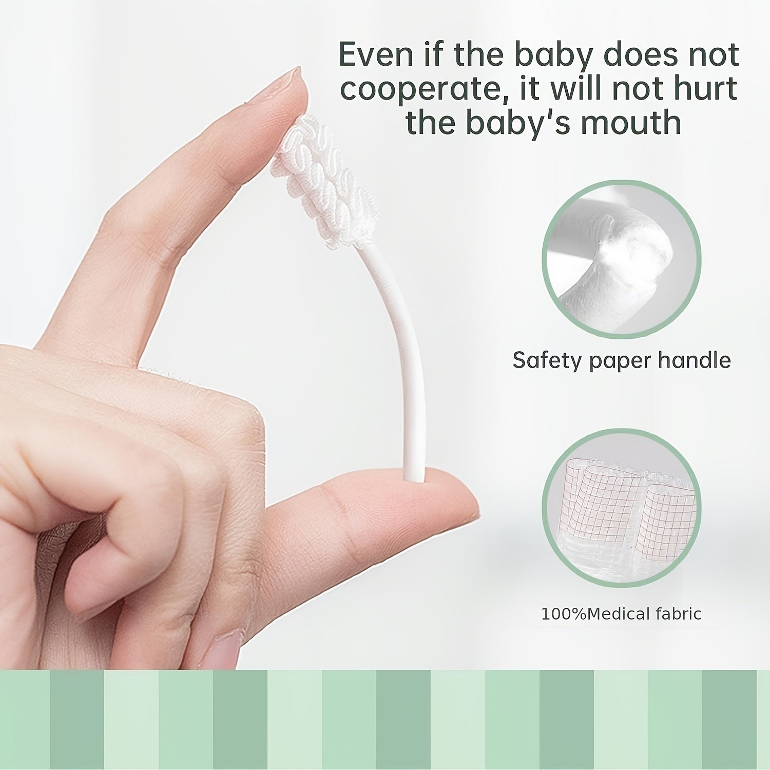 42pcs Baby Gauze Toothbrushes Baby Oral Cleaning Brush 100 Medical Brush Head