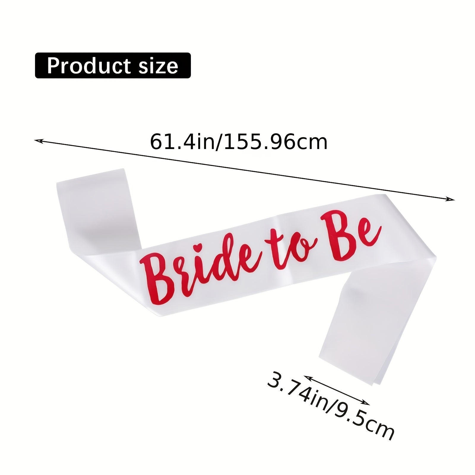 7 Piece Rose Red Bridal Belt Sash Bachelorette Party Supplies