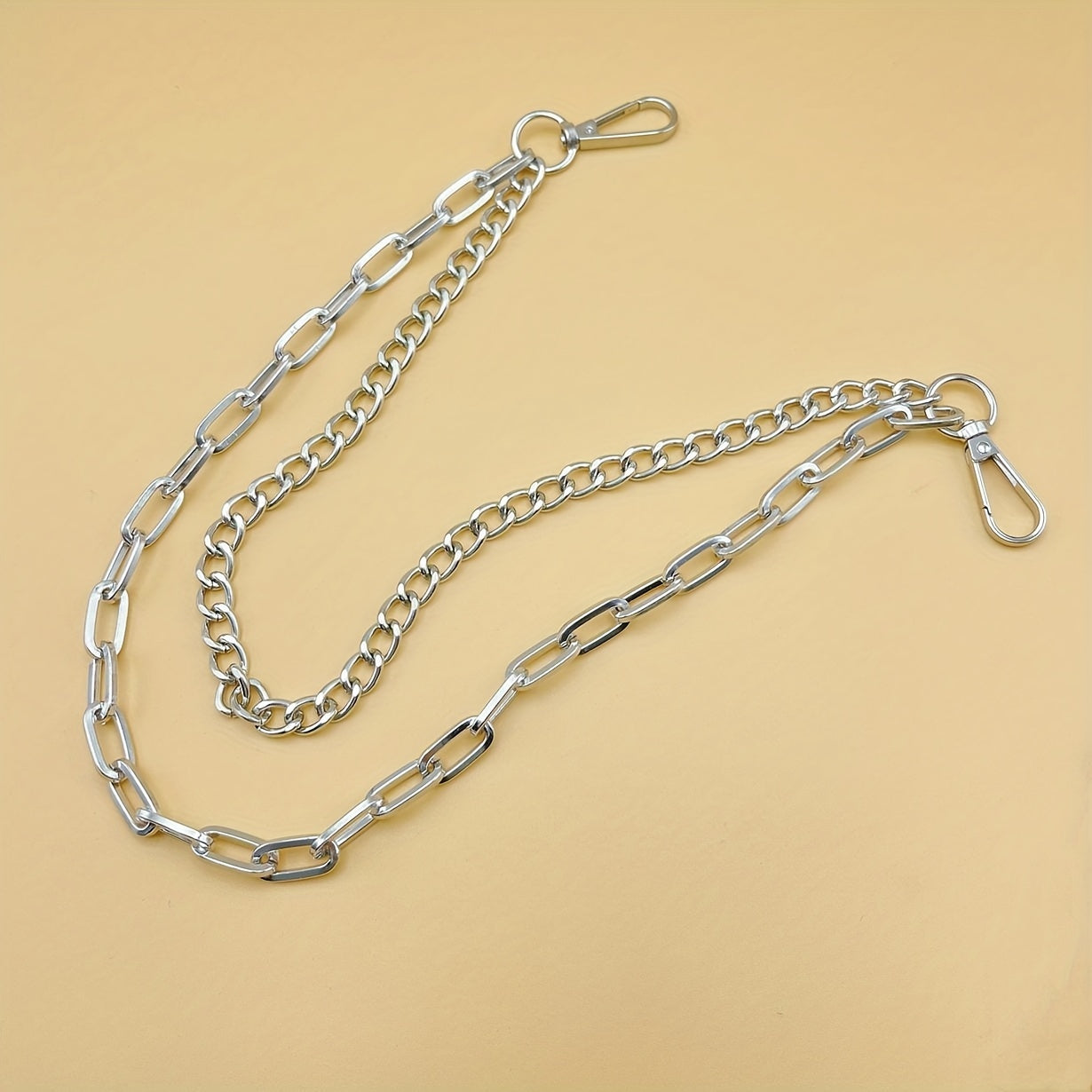 Lobster Clasp Waist Chain Silvery Hip Hop Metal Chain Belt