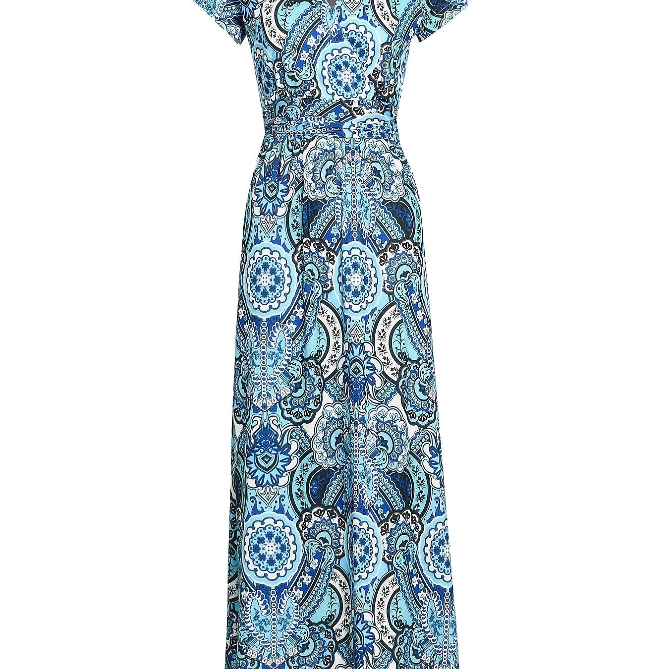 Floral Print Belted Maxi Dress Plus Size