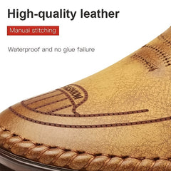 Men's Soft Cowhide Loafers Khaki