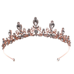 Vintage Gothic Antique Crown Tiara Headband With Rhinestone Crystals