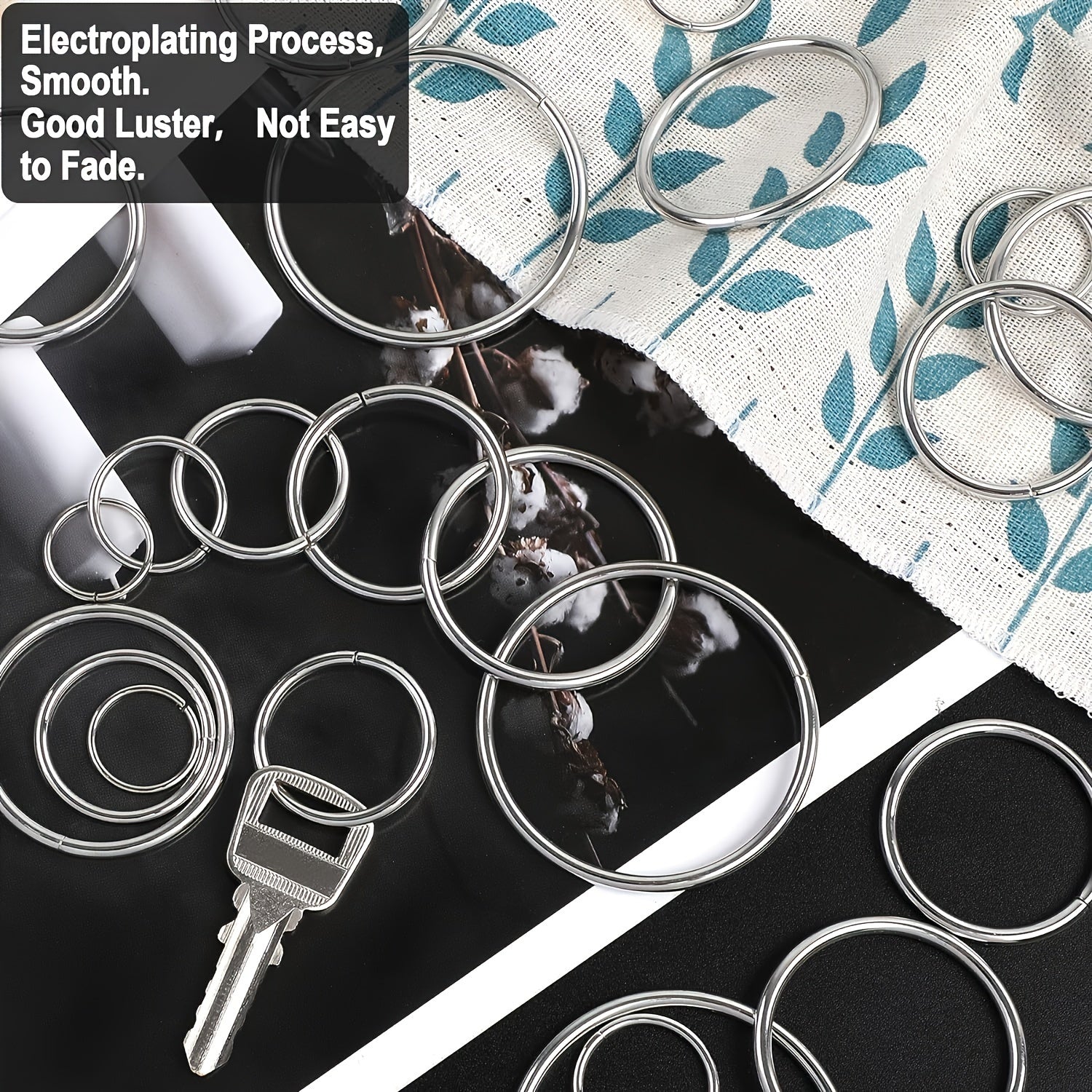 15pcs Metal O ring Keychain Bag Hanging Key Ring