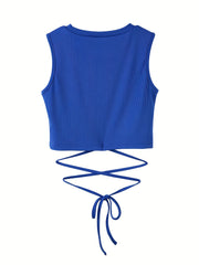 Y2K Sleeveless Crop Tank Top for Summer