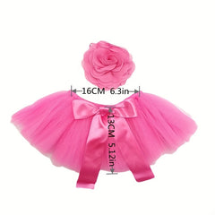 Newborn Pink Baby Photography Props Tutu Skirt & Headband