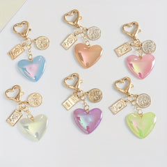 Y2K Glitter Heart Keychain Pendant Bag Accessory