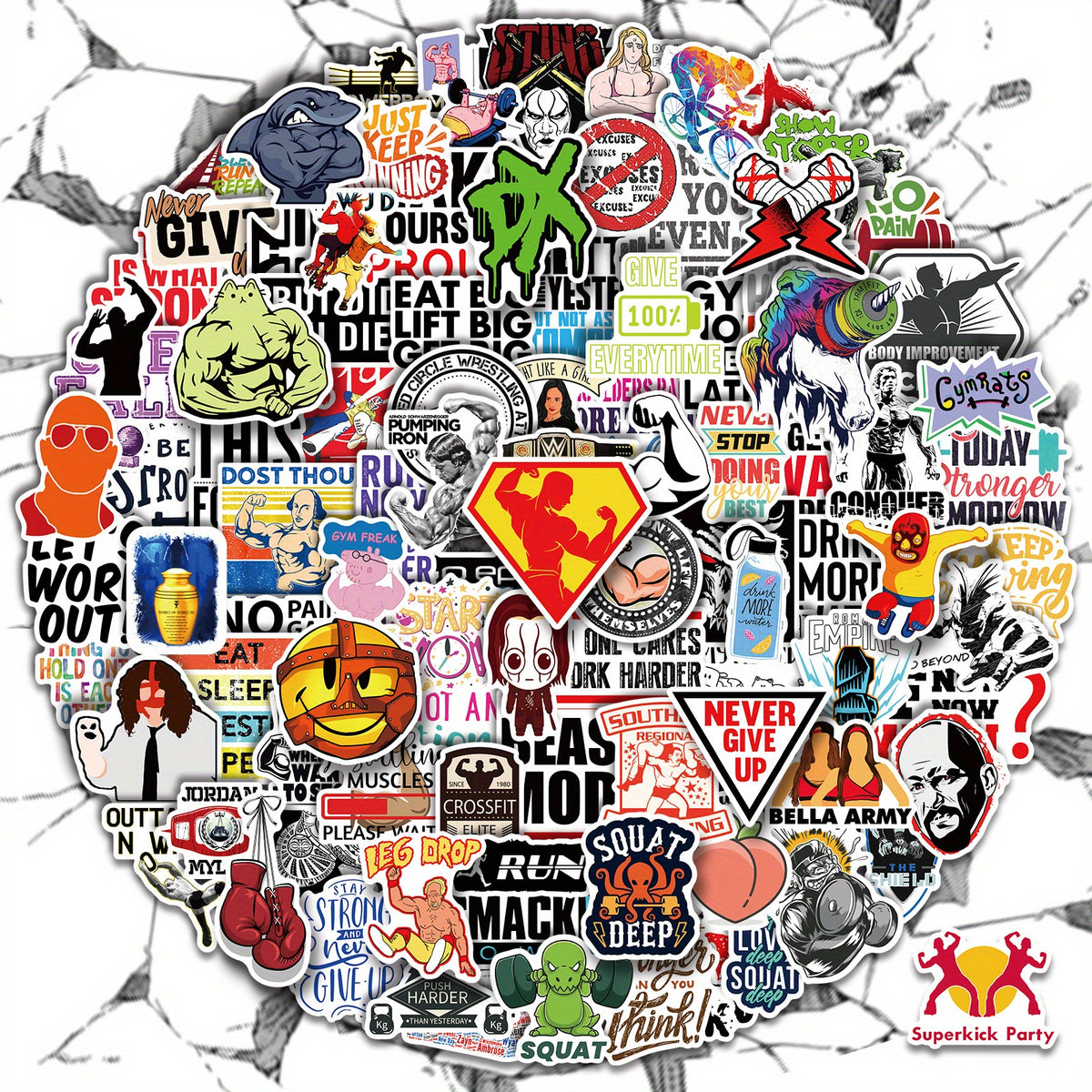 150pcs Gym Stickers For Water Bottle Wrestling Sticker For Adults Men