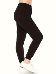 Women's Elastic Stretch Joggers with Pockets
