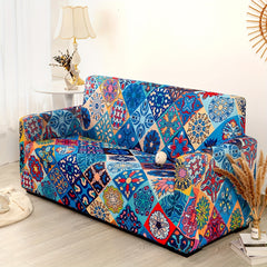 Classic Boho Silk Printed Sofa Slipcover Non-slip Furniture Protector