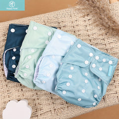 Happyflute 4pcs Cloth Diaper Covers Adjustable Nappy for 3-15kg Baby