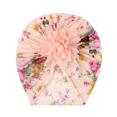 Chiffon Flower Baby Headscarf Cap for Daily Use