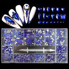 Assorted Nail Rhinestones Set - Decorative Gems for Nail Art