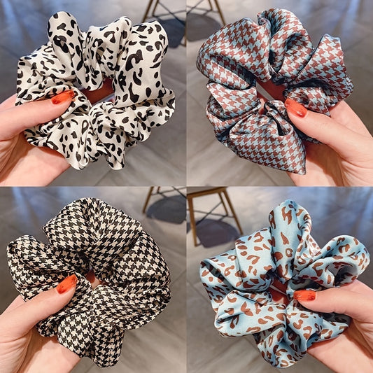 Colorful Hair Scrunchies Elastics Bands Vintage Print Hair Accessories Ties