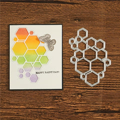 Honeycomb Metal Cutting Die Stencil for DIY Scrapbooking Card Making