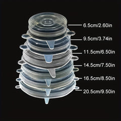 6pcs Silicone Stretch Lids Reusable Food Bowl Covers