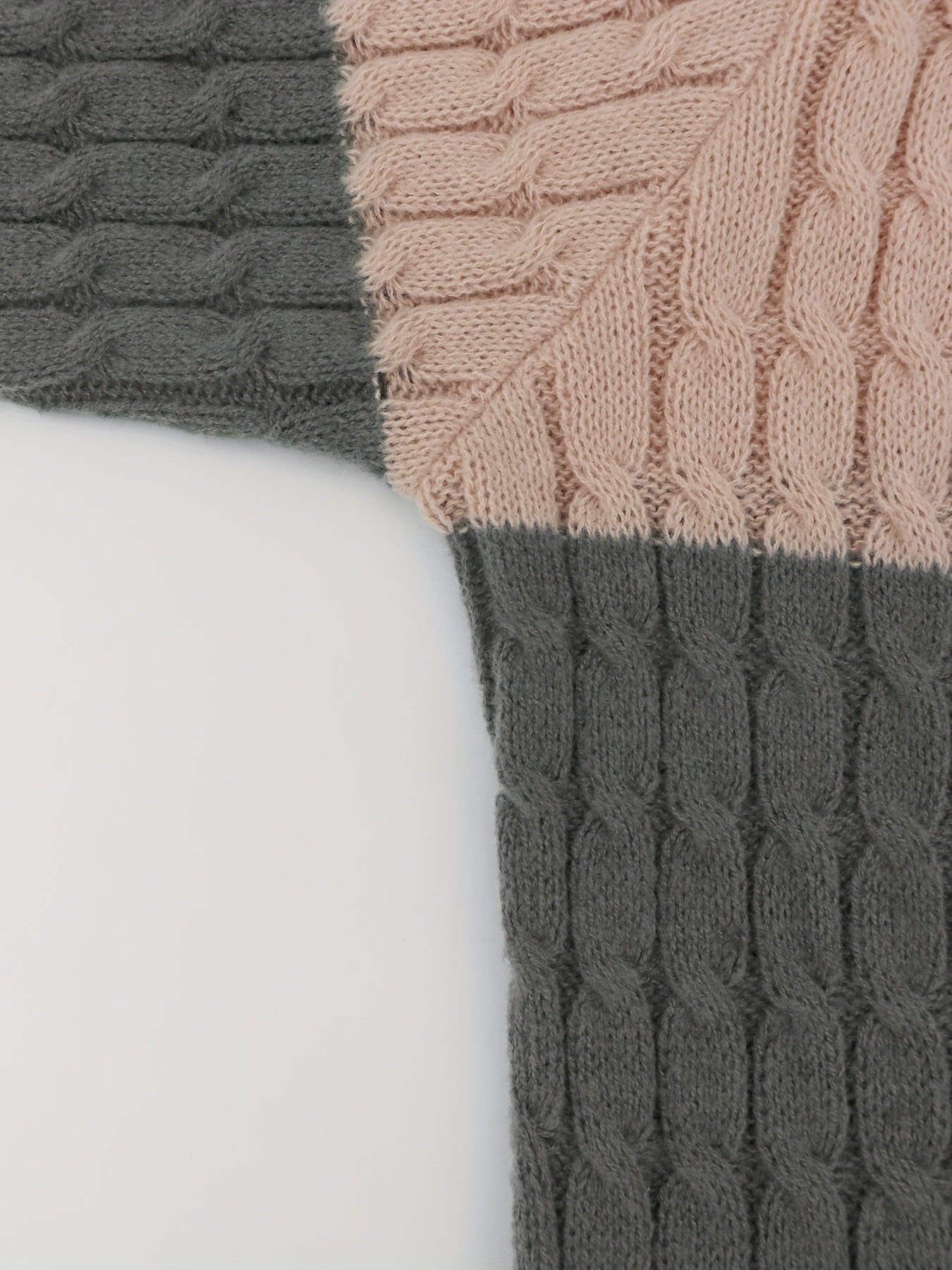  Colorblock Long Sleeve Cardigan with Pockets