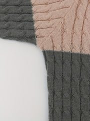  Colorblock Long Sleeve Cardigan with Pockets