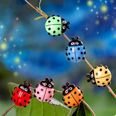 6pcs Ladybug Figurines Cartoon Resin Bugs for DIY Crafts Garden Decor