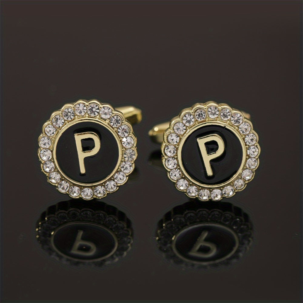 Alloy Button Cufflinks Rhinestone Wedding Suit Accessories