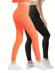 2pcs High Waist Tummy Control Yoga Pants Quick Dry Leggings