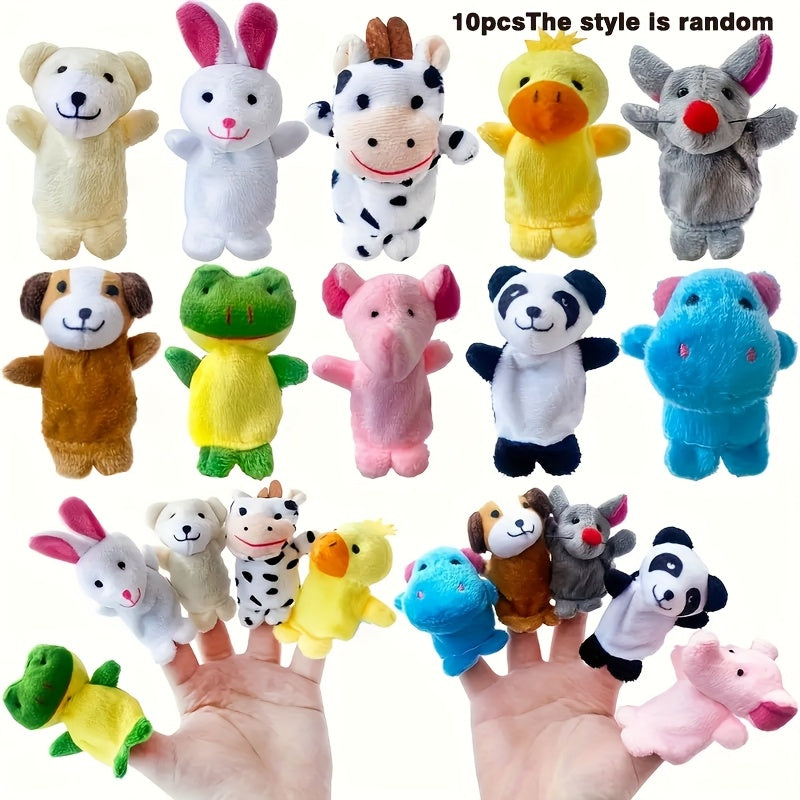 Set of 10 Mini Animal Finger Puppets - Storytelling Fun!