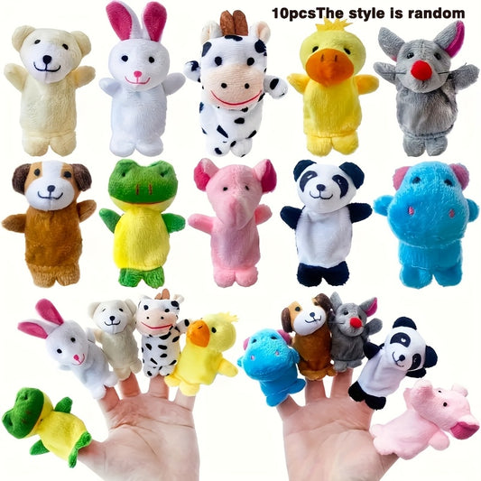 Set of 10 Mini Animal Finger Puppets - Storytelling Fun!