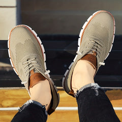 Men's Woven Walking Shoes Lightweight Business Outdoor Casual Shoes
