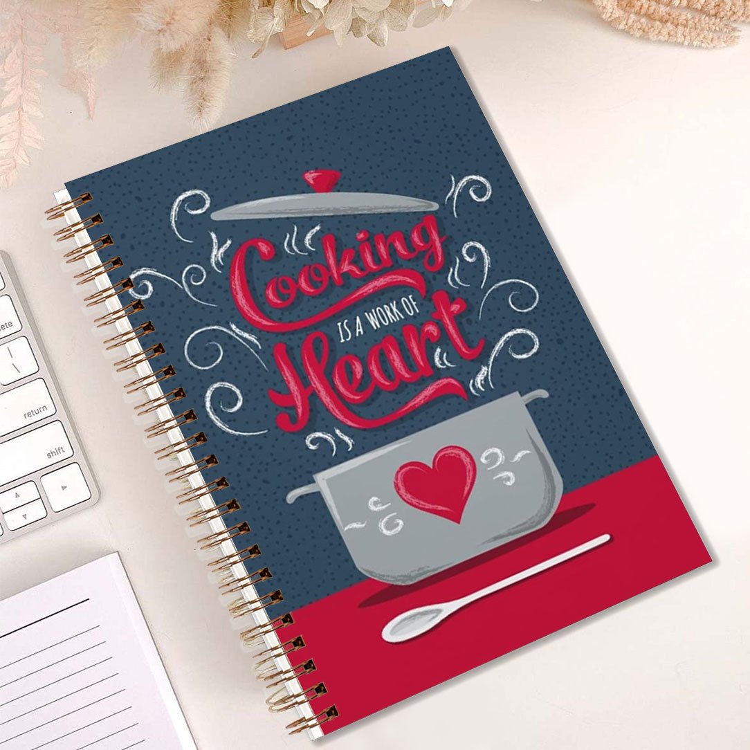 Cooking is a Work of Heart Notebook 13 97x21 08cm Dotted Lines 50 Pages