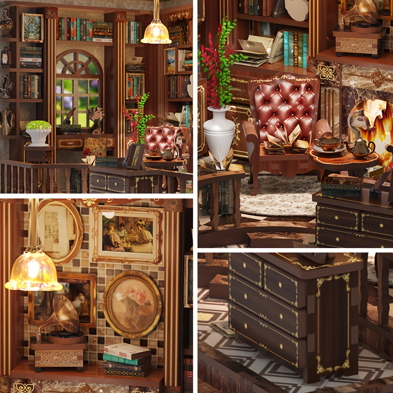 3D Puzzle Bookshelf Mini Study Room Model for Home Decoration