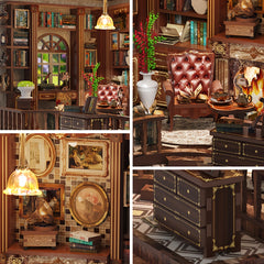 3D Puzzle Bookshelf Mini Study Room Model for Home Decoration